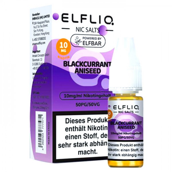 Elf Bar Elfliq Blackcurrant Aniseed Nikotinsalz