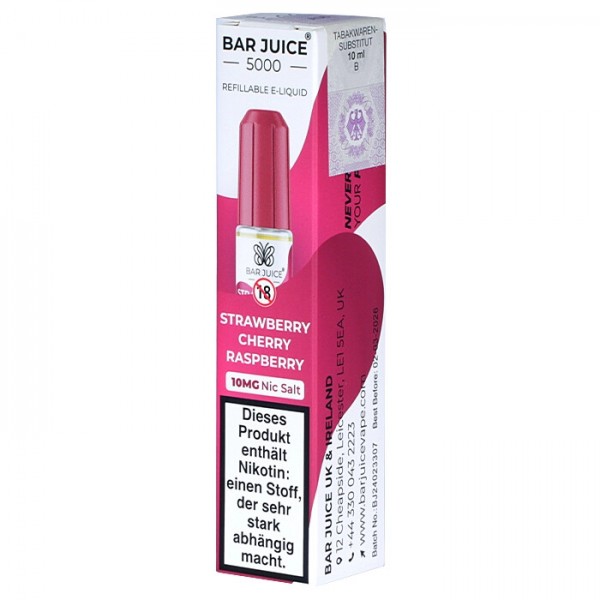 Bar Juice Strawberry Cherry Raspberry Nic Salt