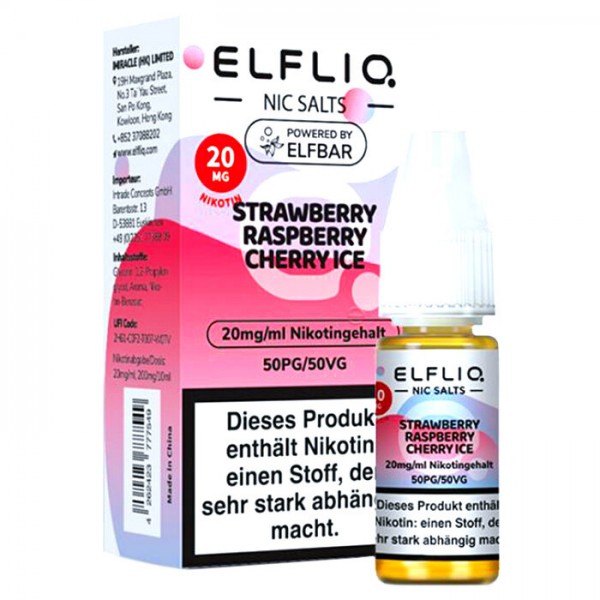 Elf Bar Elfliq Strawberry Raspberry Cherry Ice Nikotinsalz